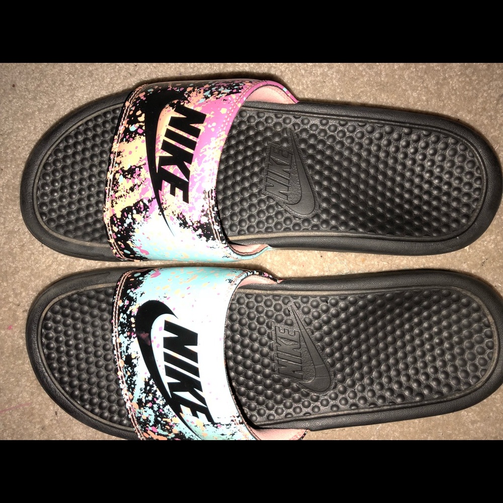 Multi color NIKE Flip Flops
